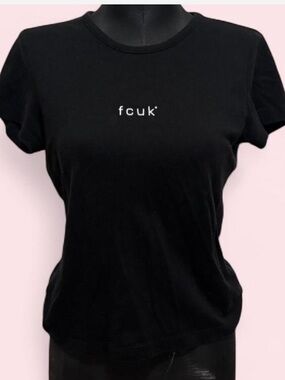 90s Y2K French Connection Classic Iconic FCUK Baby Tee Shirt Size S